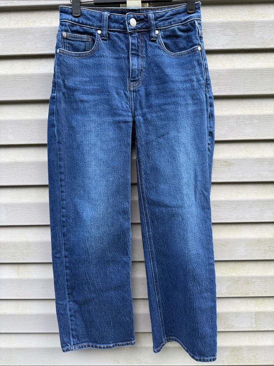 Quince Denim - Quince | Bella Stretch Patch Pocket Denim Wide Leg Blue Jeans size 25